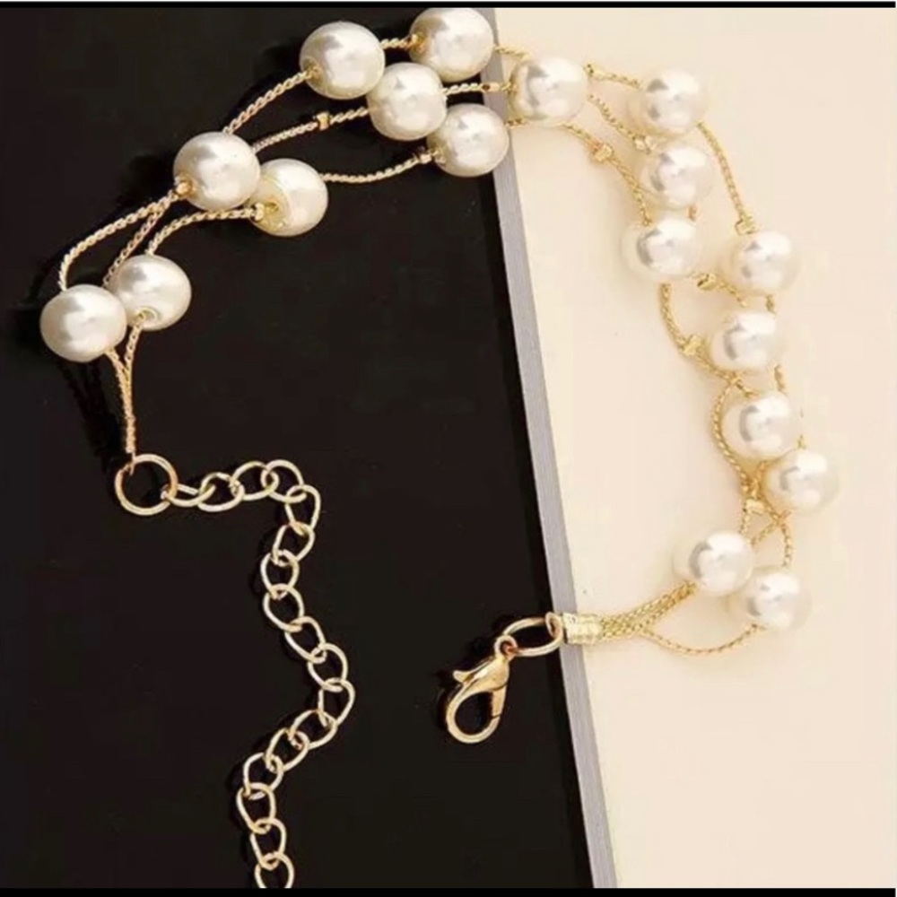 Elegant Multilayer Faux Pearl Bracelet/ Anklet Accessory Jewelry